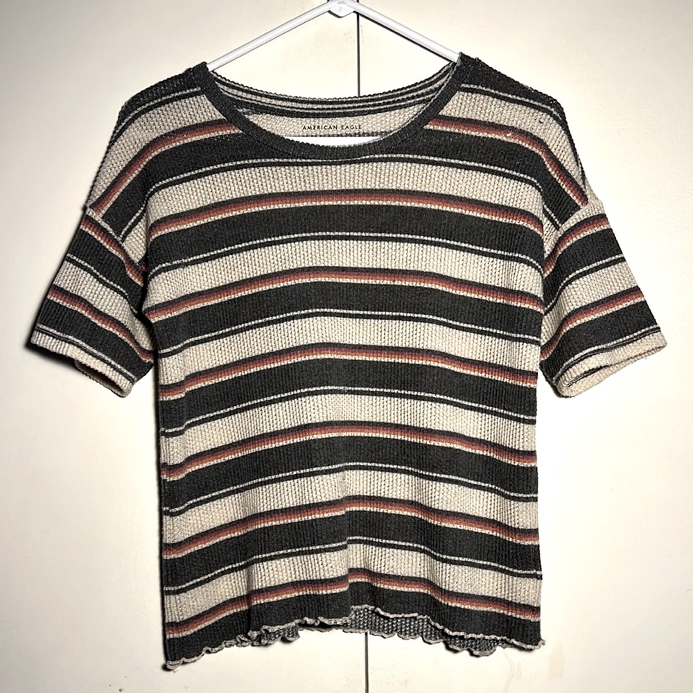 American Eagle Outfitters Scoop-Neck Knitted Tee Size Small